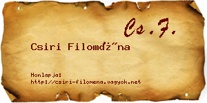Csiri Filoména névjegykártya